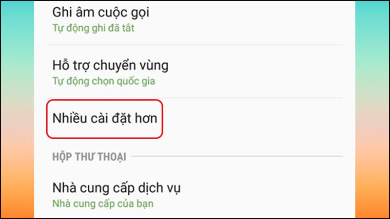 Chọn Nhiều cài đặt hơn